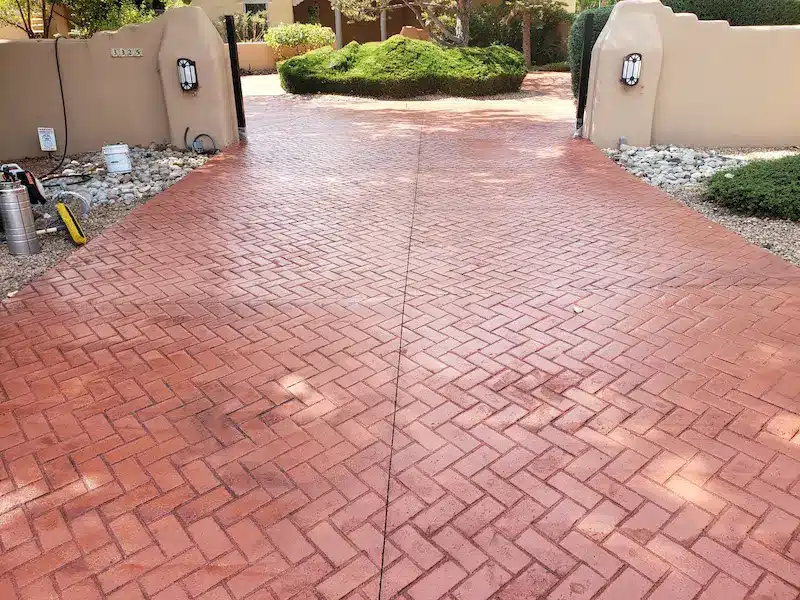 Stamped concrete driveway installation Albuquerque NM